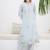 Floral Embroidered Straight Thread Work Cotton Kurta With Trousers & Dupatta