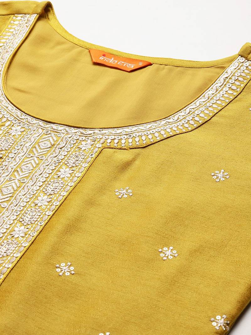 Ethnic Motifs Embroidered Kurta with Trousers & Dupatta