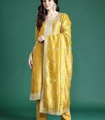 Ethnic Motifs Embroidered Kurta with Trousers & Dupatta