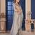 Grey Zari Woven Kanjivaram Soft Silk Blend Saree With ReadyBlouse