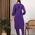 Women purple floral motifs embroidered chikankari cotton ethnic kurta palazzo set