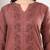 Women brown ethnic motifs embroidered chikankari ombre front slit kurta palazzo set