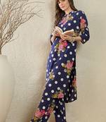 Floral Printed Cotton Kurta With Trouser