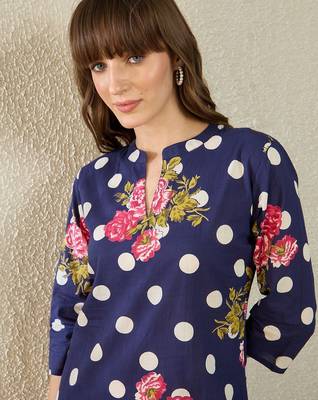 Floral Printed Cotton Kurta With Trouser 2