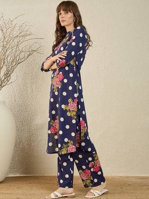 Floral Printed Cotton Kurta With Trouser 3