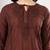 Women brown ethnic motifs embroidered chikankari cotton tie up neck kurta palazzo set