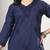 Women blue floral motifs embroidered chikankari cotton ethnic kurta palazzo set