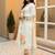 Floral Embroidered Thread Work Straight Kurta With Trousers & Dupatta