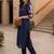 Women Embroidered Pleated Thread Work Cotton Kurta with Trousers
