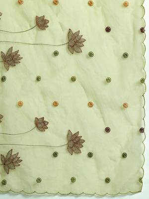 Floral Embroidered Thread Work Kurta with Trousers & With Dupatta 4