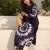 Women Printed Pleated Thread Work Cotton Kurta with Trousers