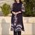 Women Printed Pleated Thread Work Cotton Kurta with Trousers
