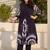 Women Printed Pleated Thread Work Cotton Kurta with Trousers