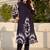 Women Printed Pleated Thread Work Cotton Kurta with Trousers