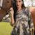 Tribal Printed V-Neck Linen Straight Kurta With Trouser
