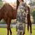 Tribal Printed V-Neck Linen Straight Kurta With Trouser