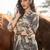 Tribal Printed V-Neck Linen Straight Kurta With Trouser