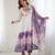  printed organza silk blend flared anarkali pant and dupatta set