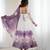  printed organza silk blend flared anarkali pant and dupatta set