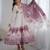  printed organza silk blend flared anarkali pant and dupatta set