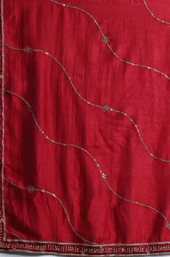 Ethnic Motifs Zari Embroidered Kurta With Trousers & Dupatta