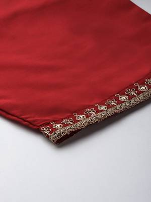 Ethnic Motifs Zari Embroidered Kurta With Trousers & Dupatta 9