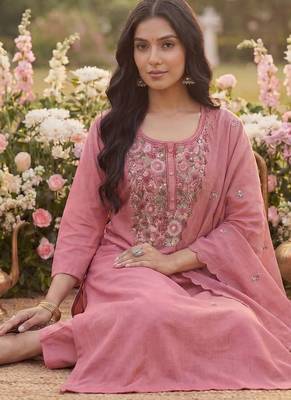 Women Ethnic Motifs Embroidered Thread Work Kurta with Trousers & With Dupatta 5