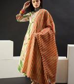 Women Floral Printed Empire Cotton Kurta with Trousers & With Dupatta