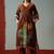 Brown Printed A-line Kurta Trousers Set