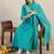 Women Embroidered Beads & Stones Cotton Kurta with Trousers & Dupatta