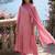 Women Floral Thread Work Kurta with Trousers & With Dupatta