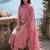 Women Floral Thread Work Kurta with Trousers & With Dupatta