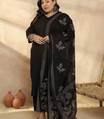 Plus Size Ethnic Motifs Kurta with Palazzos & With Dupatta