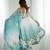  printed organza silk blend flared anarkali pant and dupatta set