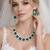 emerald green bridal jewellery set, silver rhinestone necklace earrings, wedding statement set