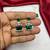 emerald green bridal jewellery set, silver rhinestone necklace earrings, wedding statement set
