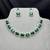 emerald green bridal jewellery set, silver rhinestone necklace earrings, wedding statement set