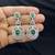 emerald green zircon necklace set  silver plated rani haar, bridal statement jewellery
