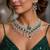 emerald green bridal necklace set  silver cz teardrop statement jewellery