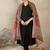 V-Neck A-Line Kurta With Trousers & Dupatta