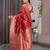 Red elegant zari woven banarasi silk sarees with attached blouse