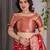 Red elegant zari woven banarasi silk sarees with attached blouse