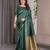 Green elegant zari woven banarasi silk sarees with attached blouse