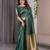 Green elegant zari woven banarasi silk sarees with attached blouse