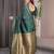 Green elegant zari woven banarasi silk sarees with attached blouse