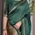 Green elegant zari woven banarasi silk sarees with attached blouse