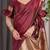 Maroon elegant zari woven banarasi silk sarees with attached blouse