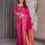 Pink elegant zari woven banarasi silk sarees with attached blouse