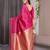 Pink elegant zari woven banarasi silk sarees with attached blouse