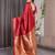 Red elegant zari woven banarasi silk sarees with attached blouse